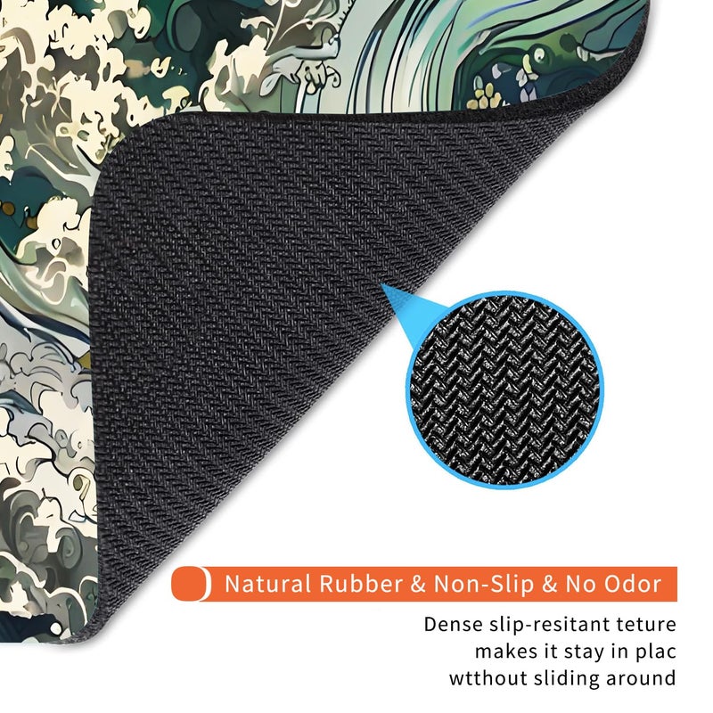 Armanza Square Mouse Pad Japanese Art,Personalized Premium-Textured Custom Mouse Mat Design,Washable Mousepad Lycra Cloth,Non-Slip Rubber Base Computer Mouse Pads for Wireless Mouse - Image 5